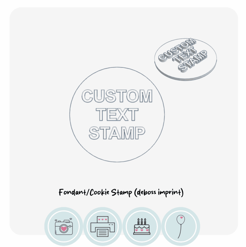 Custom Text | Fondant Cookie Stamp (emboss)